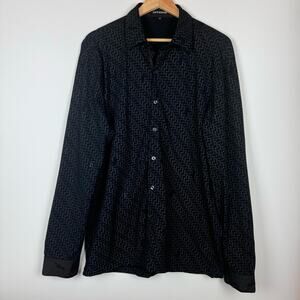 GFFERRE Men Black Dress Shirt Size EU 54/ US L